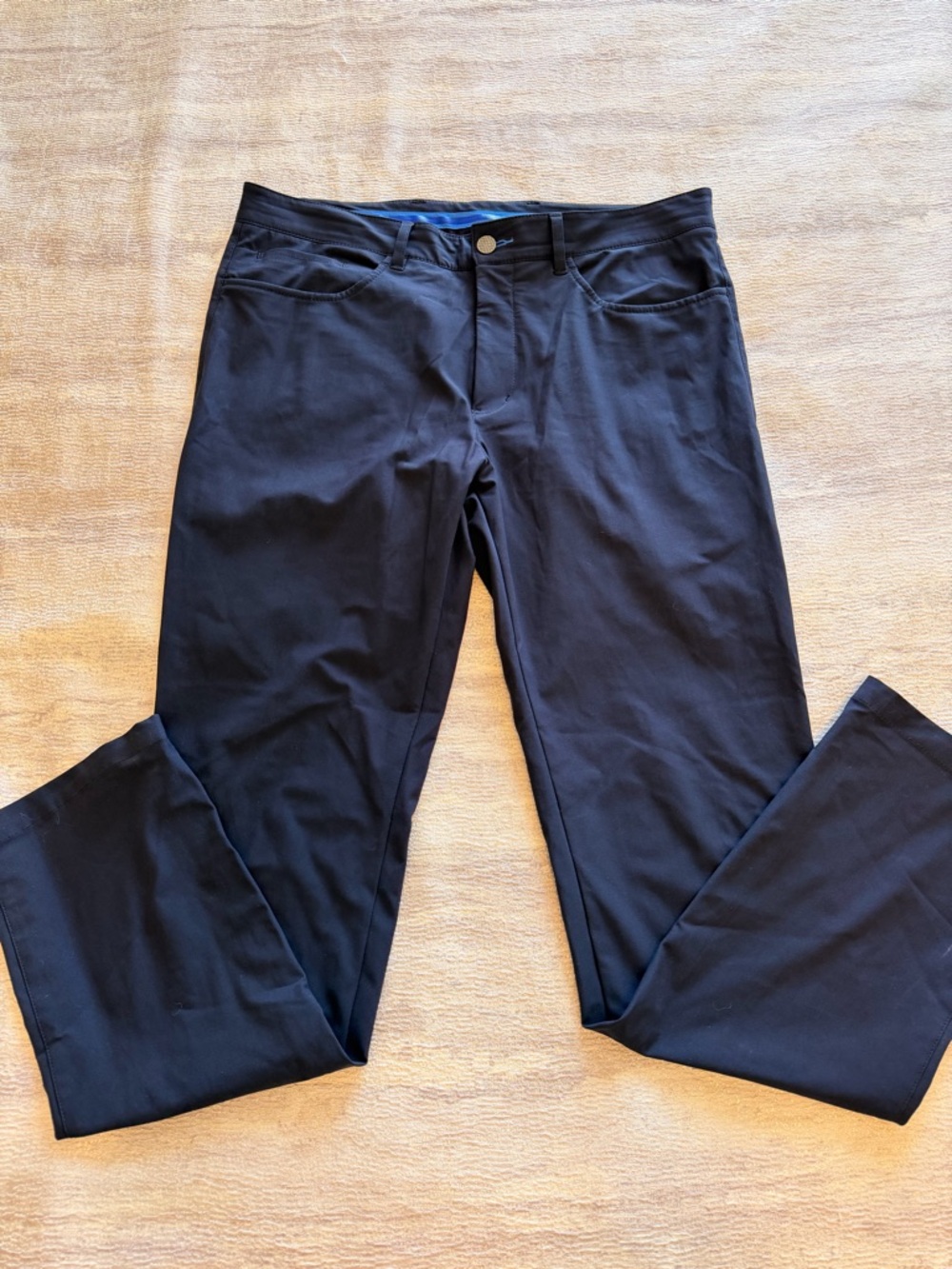 Twillory Classic Navy Blue Straight-Leg Pants, Size 34X34